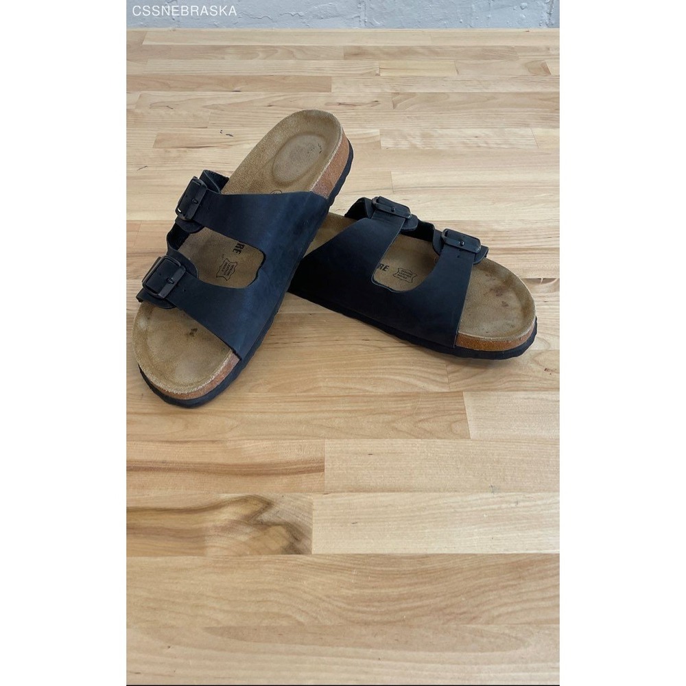 Cushionaire Black Sandals Faux Leather Upper/Cork Sole - Size 11M‎ - Picture 9 of 10